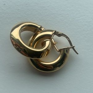 14K yellow gold huggy earrings